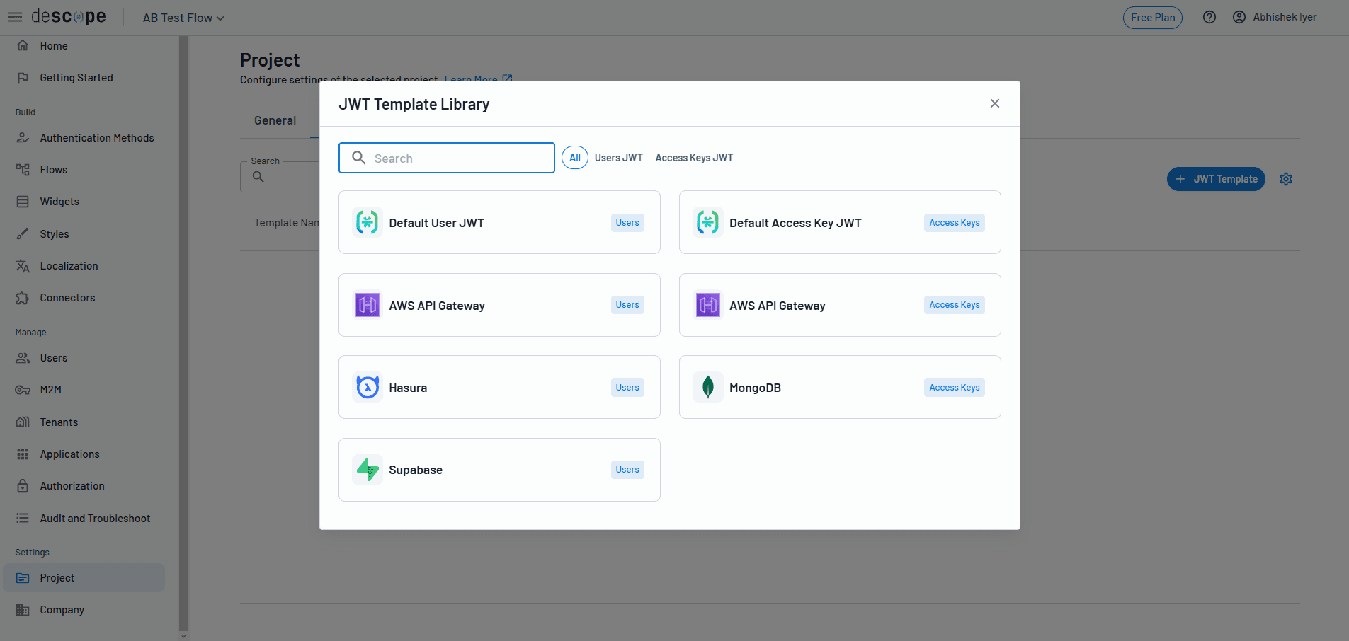 Descope JWT templates