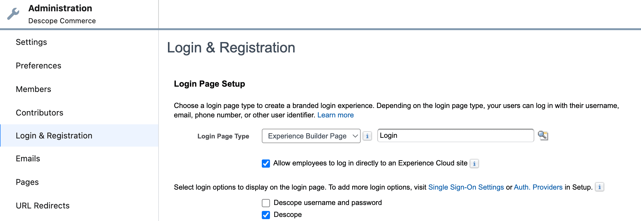 Fig: Viewing the Login & Registration page