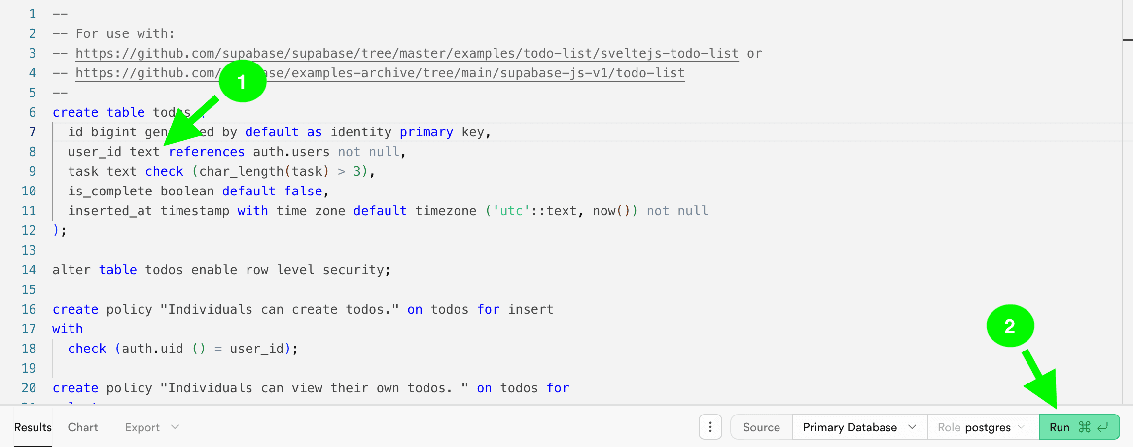 Fig: Supabase todo query