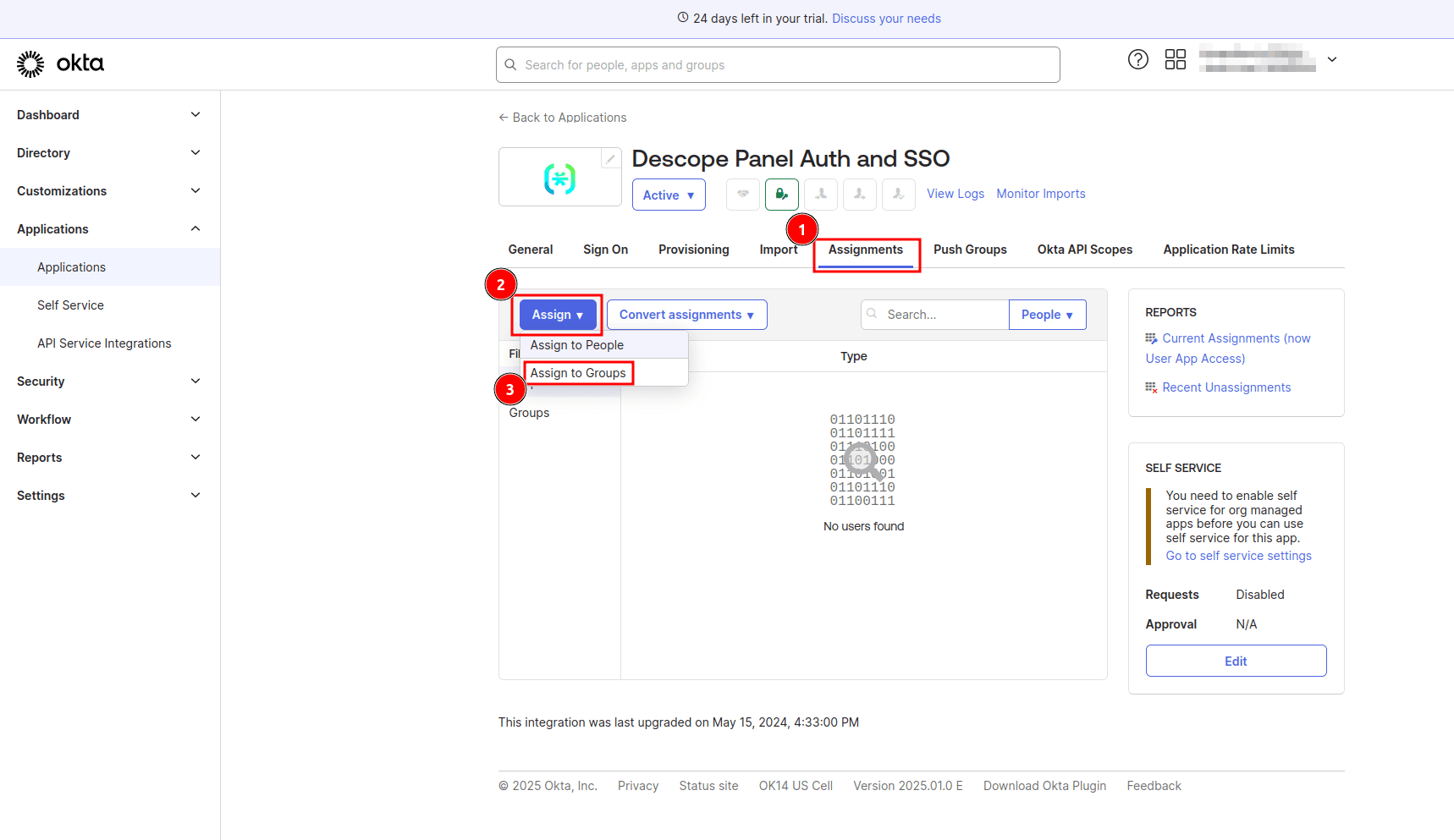 Fig: Assigning the app to users