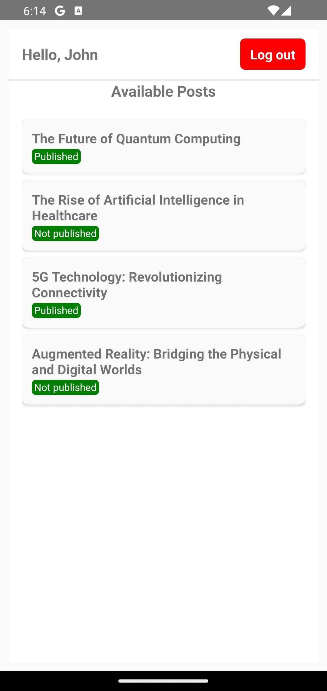 Descope react native auth demo logging in as editor