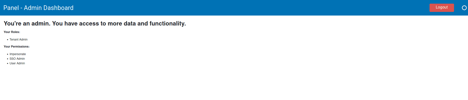 Fig: Admin dashboard
