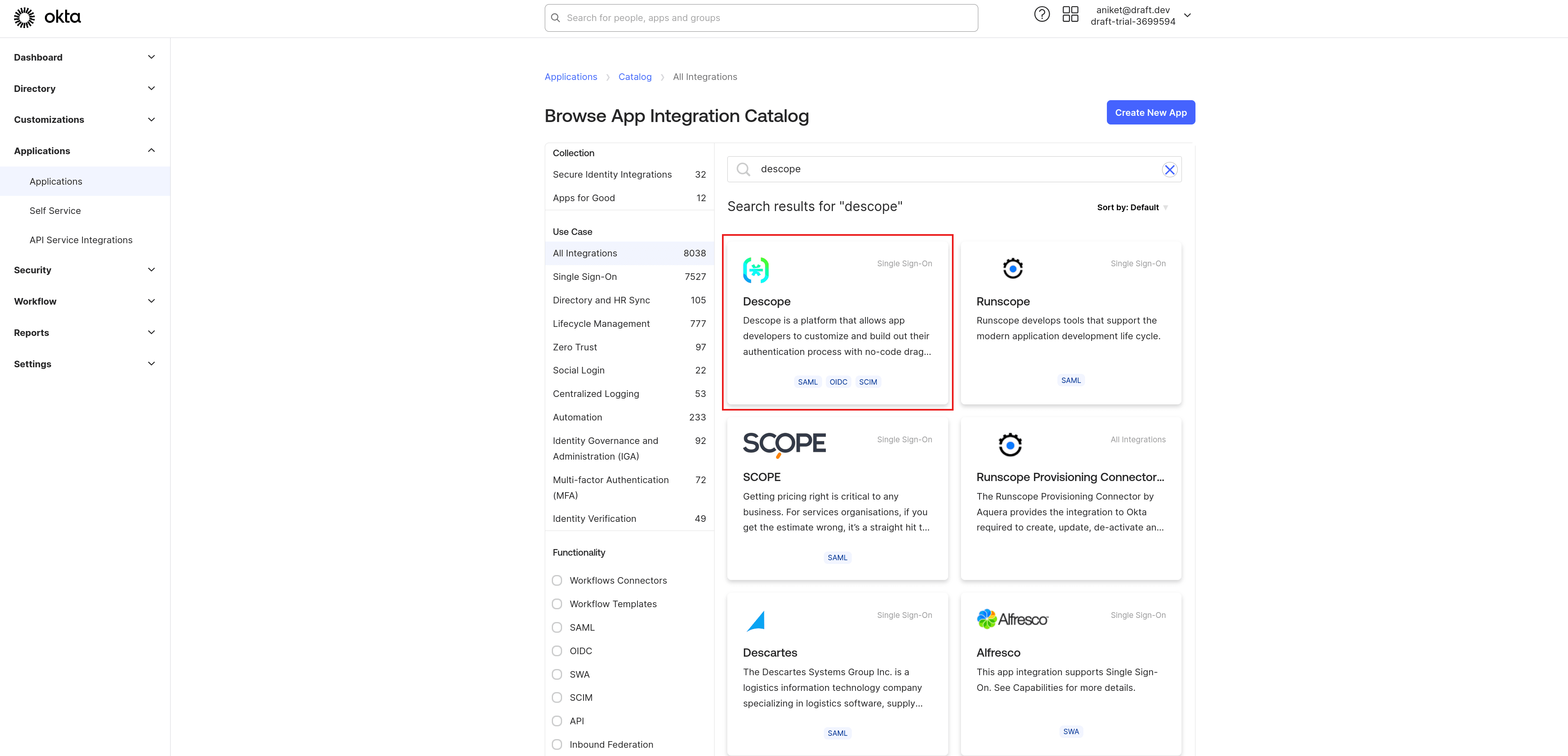 Fig: The Descope app