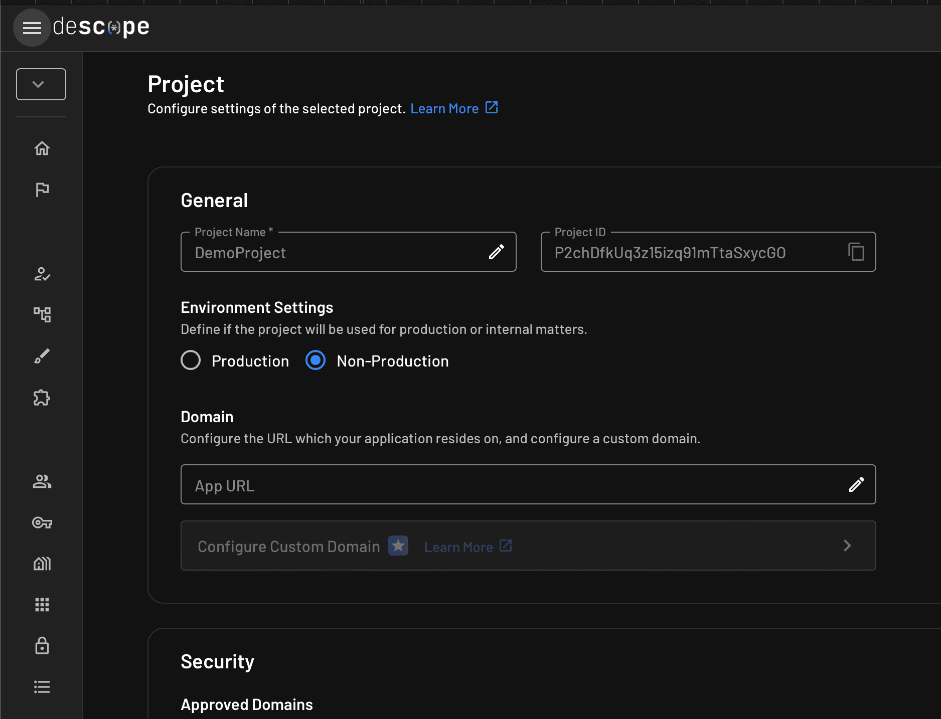 Swift tutorial Descope save Project ID