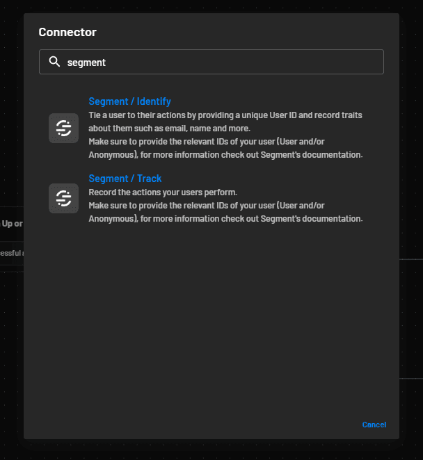 Descope Segment Connector Actions