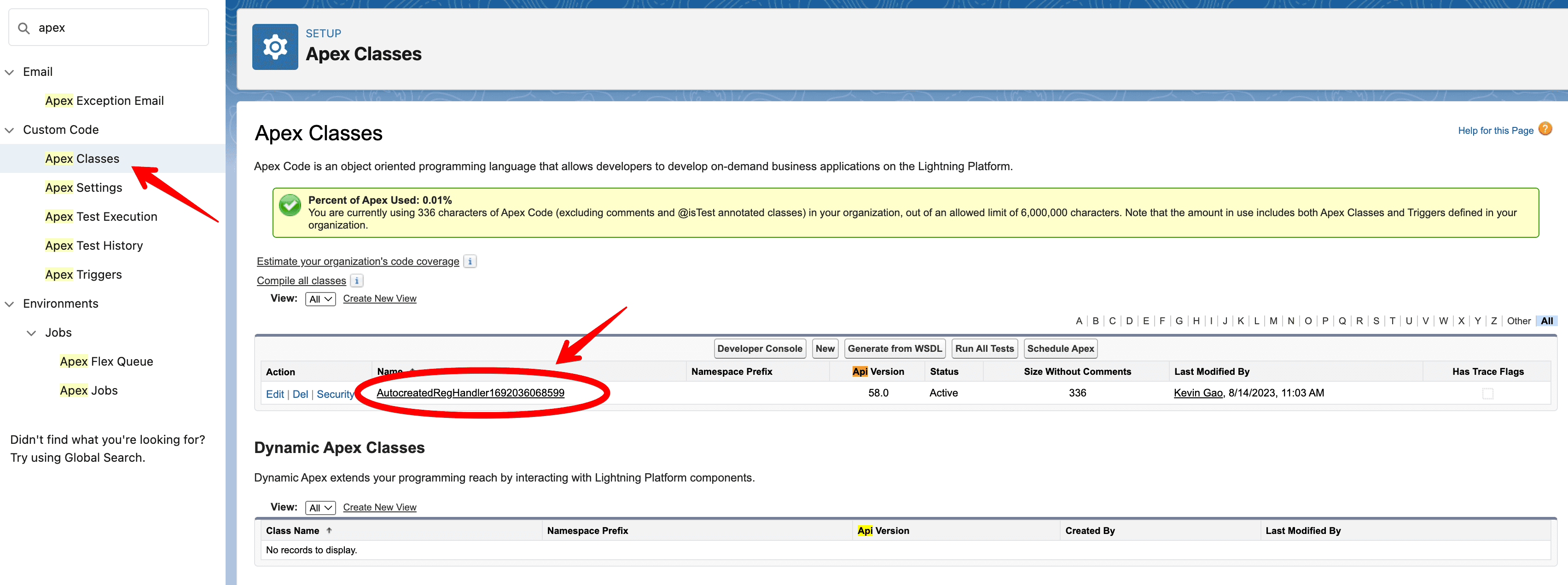 apex class selection