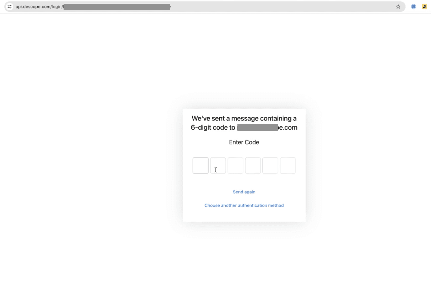 Fig: OTP verification for setting up a passkey