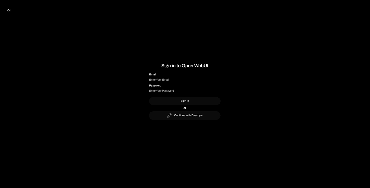 Fig: The updated Open WebUI sign-in page