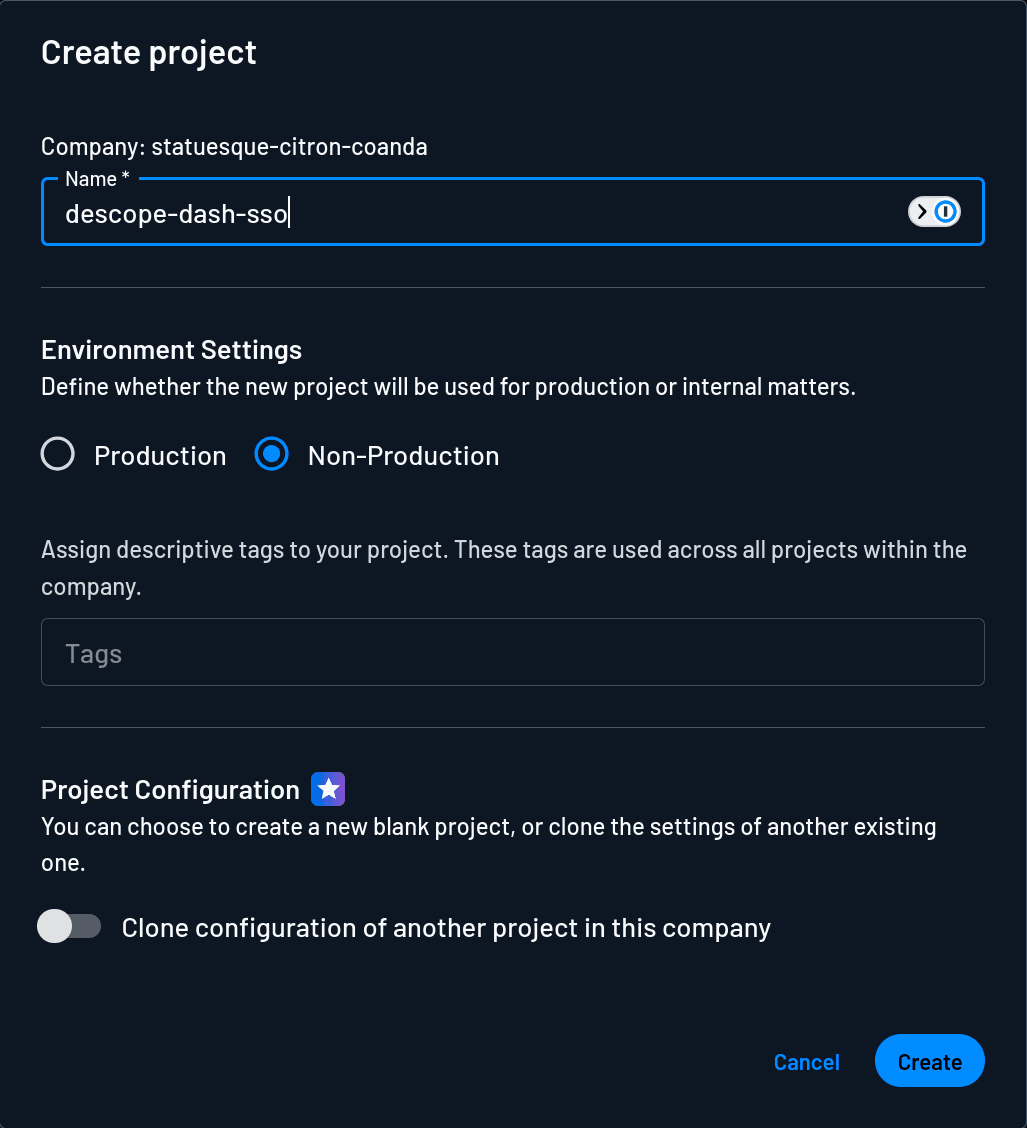 Fig: Entering project details