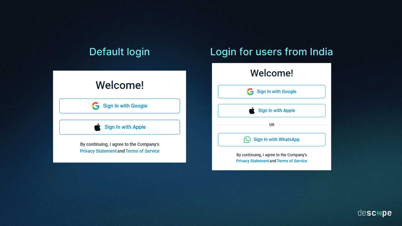 New market entry AB test screens
