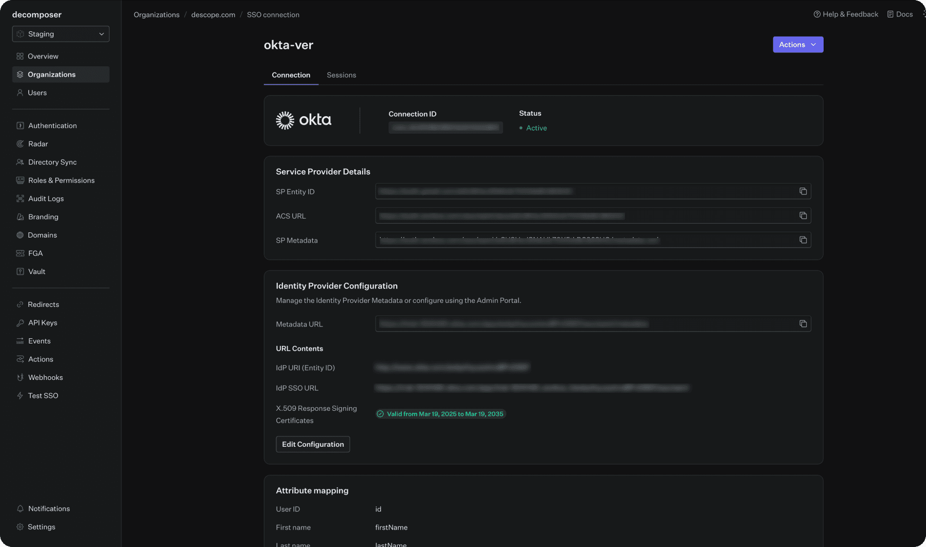 Fig: Copying the SAML variables