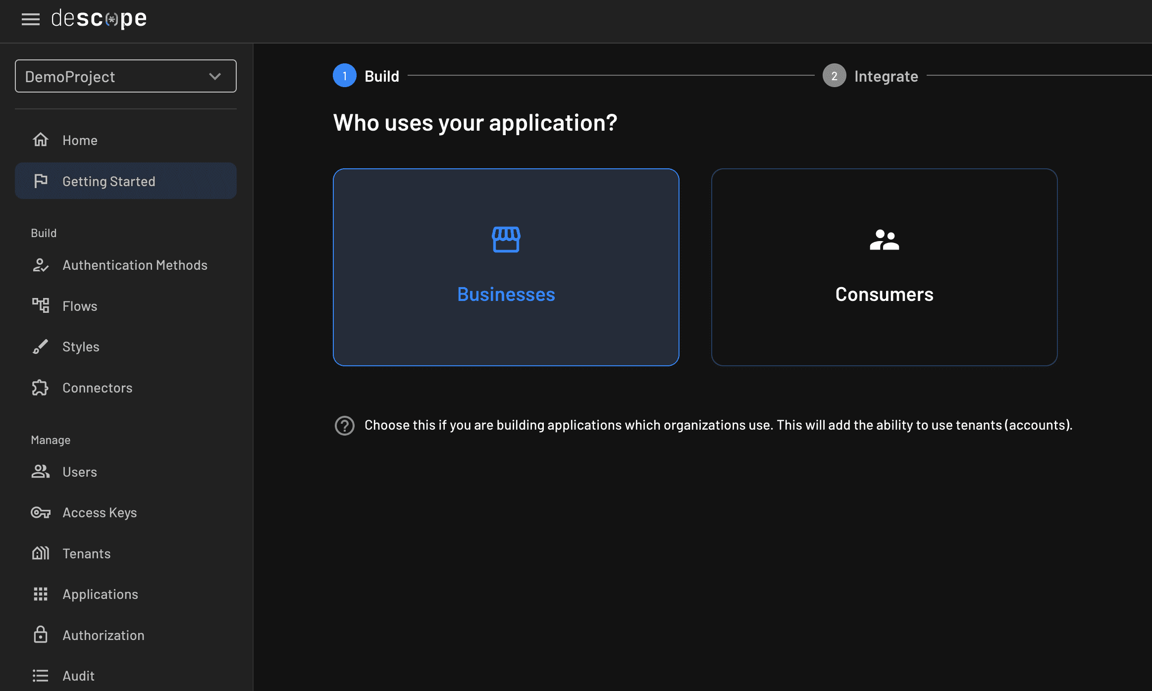 Swift tutorial Descope wizard