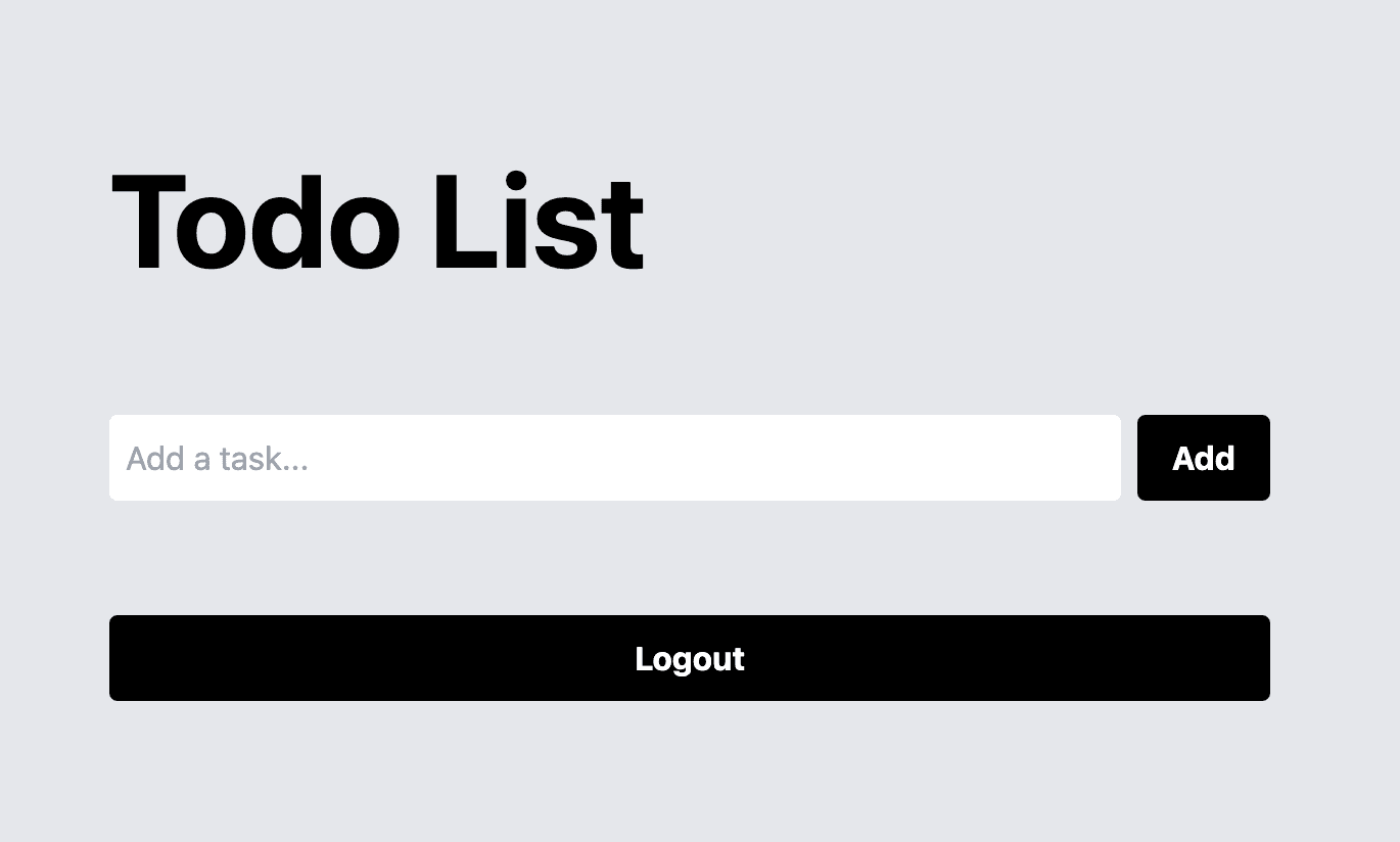 Fig: An empty task interface