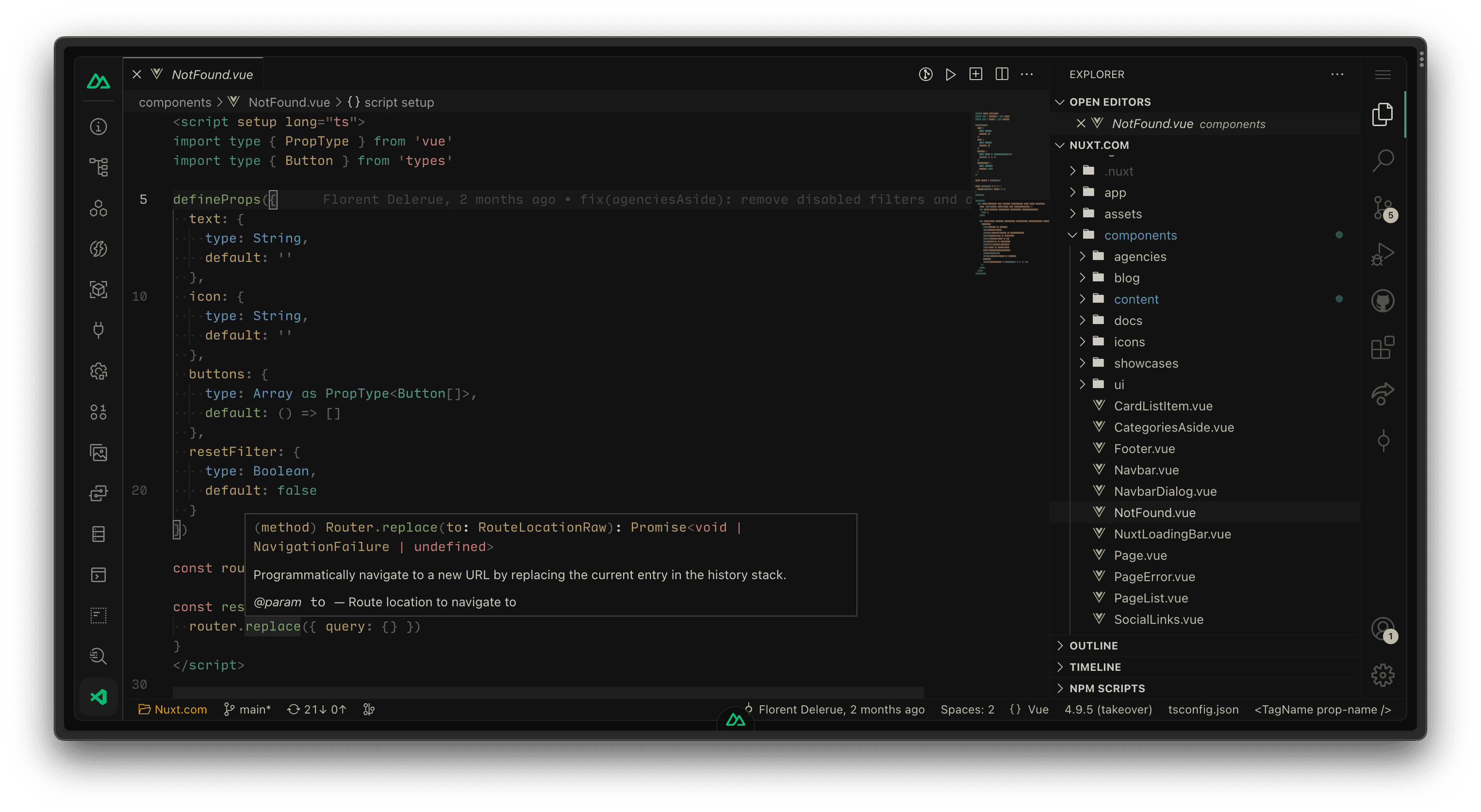 Fig: A screenshot of the VS Code integration within Nuxt's DevTools (Image credit: Nuxt)
