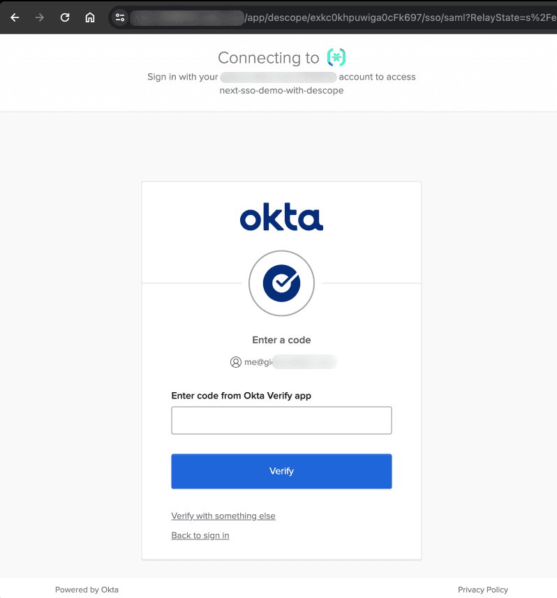 SSO tutorial Descope demo 3