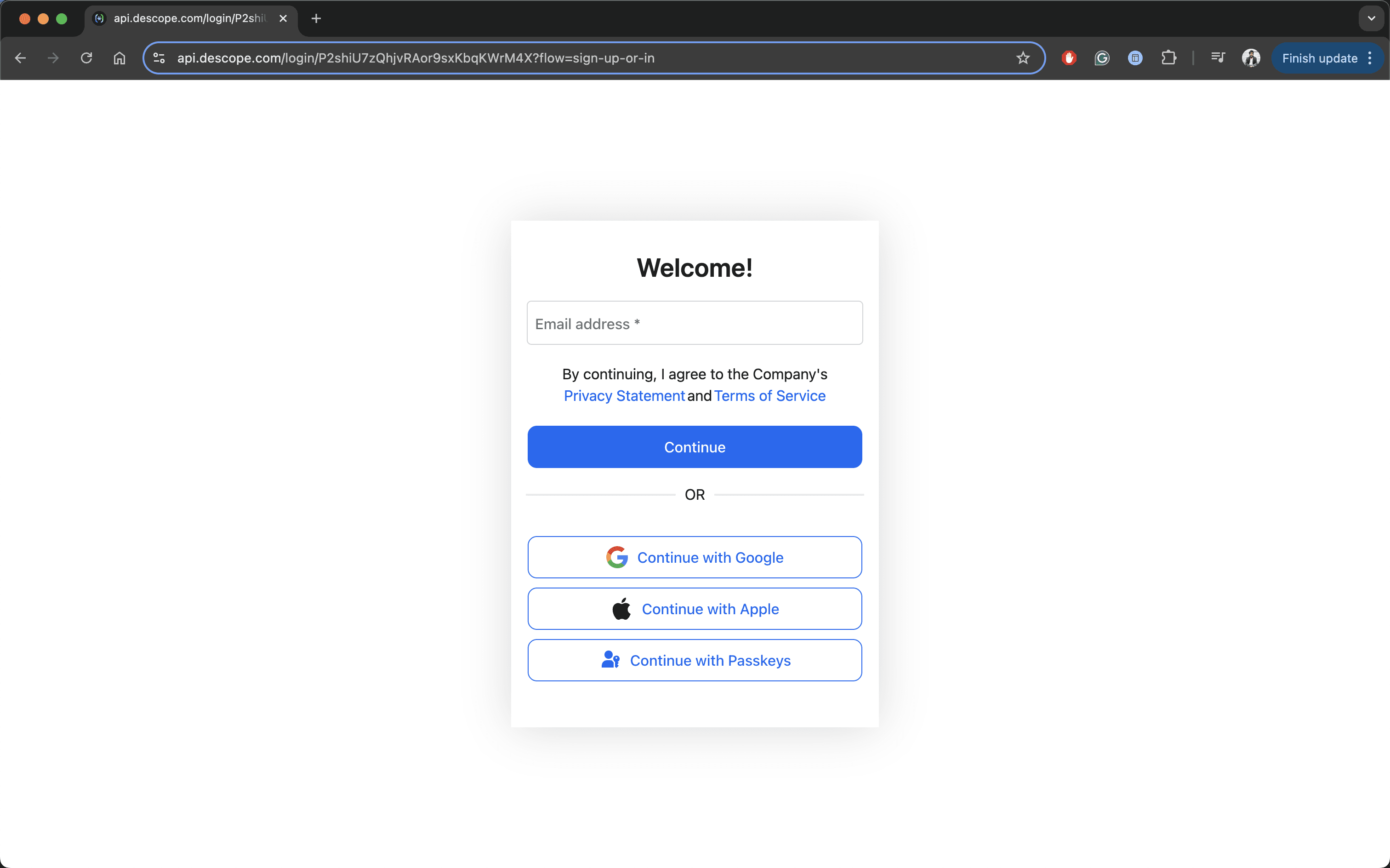 Fig: Descope IdP login