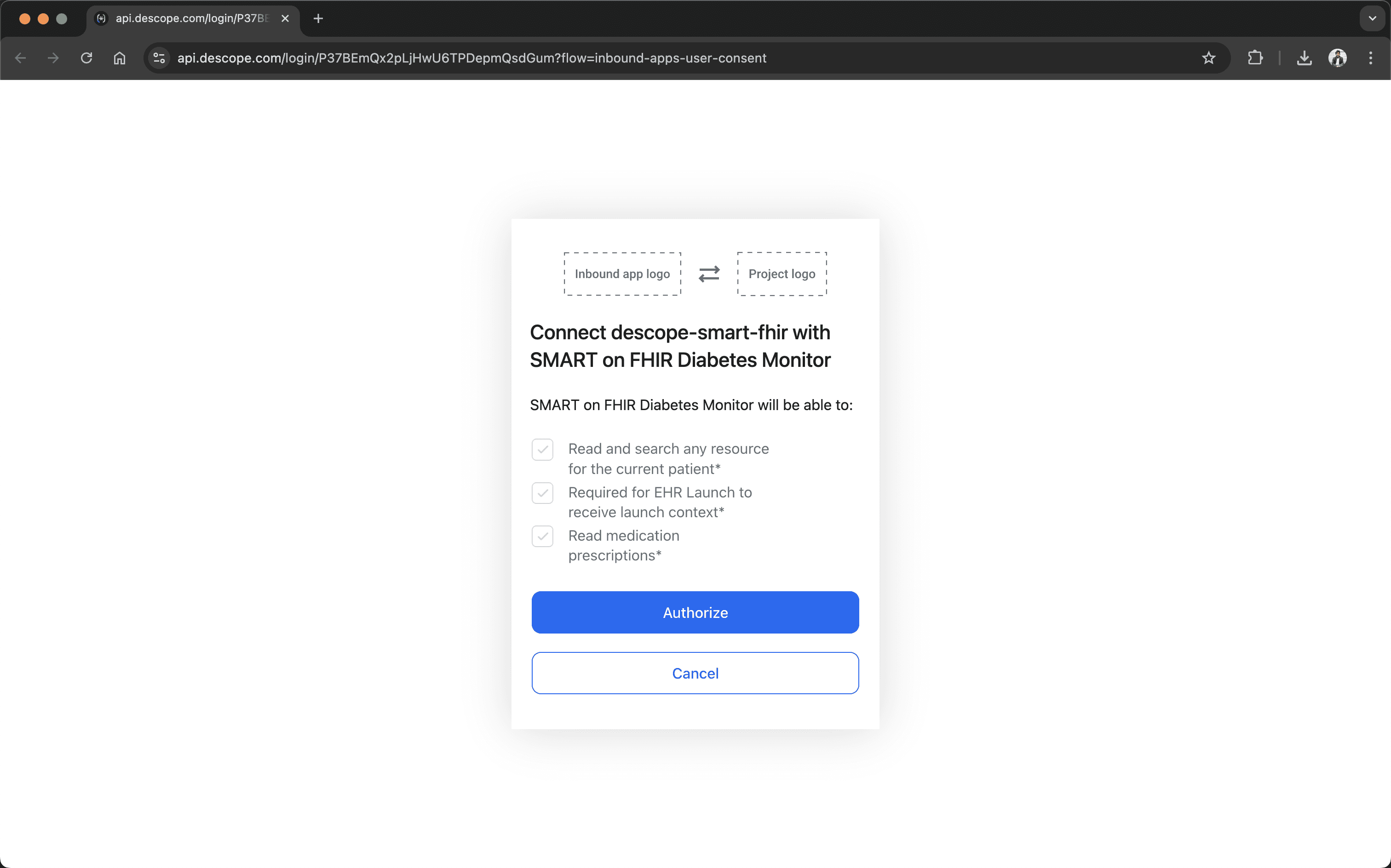 Fig: Inbound app consent screen