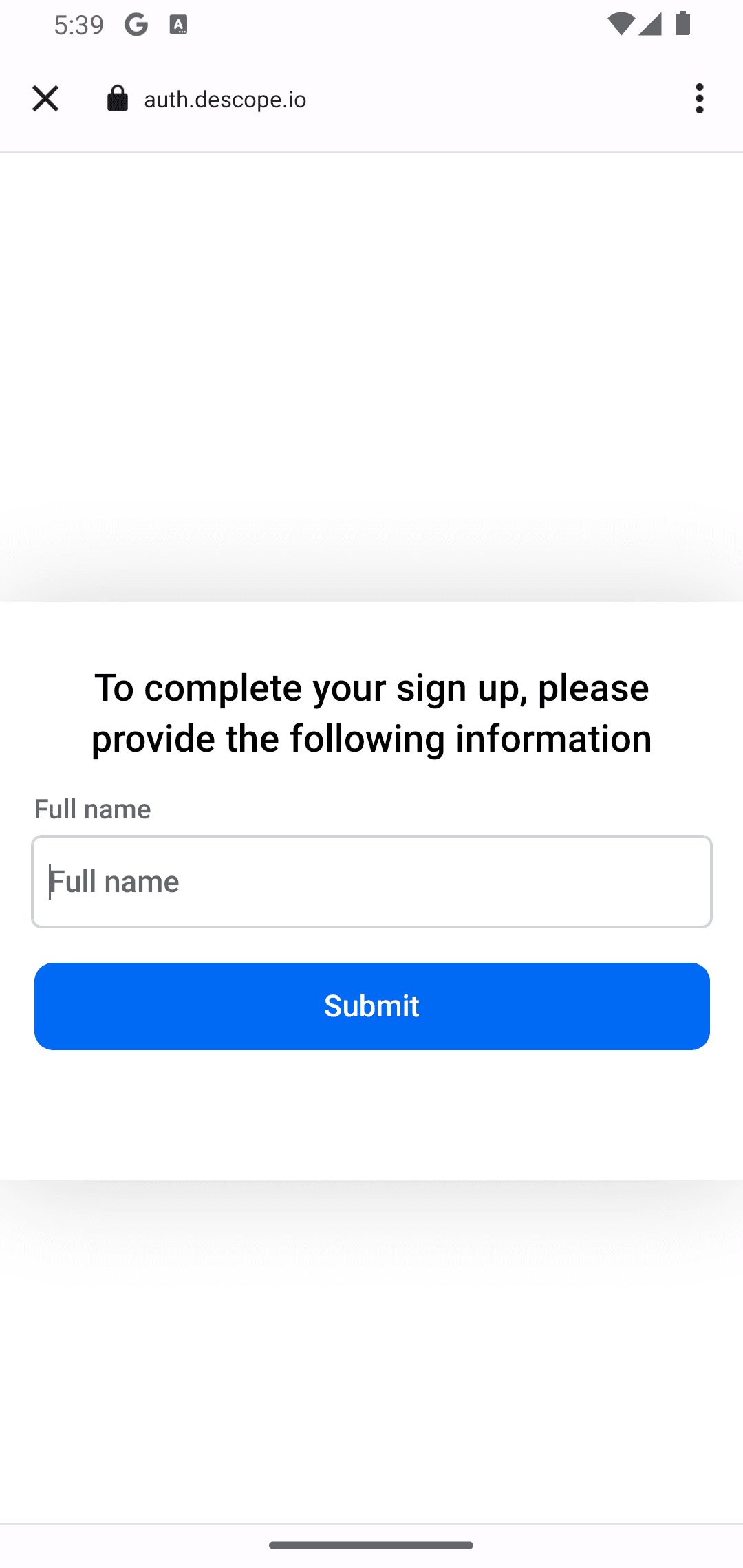 Descope react native auth full name demo