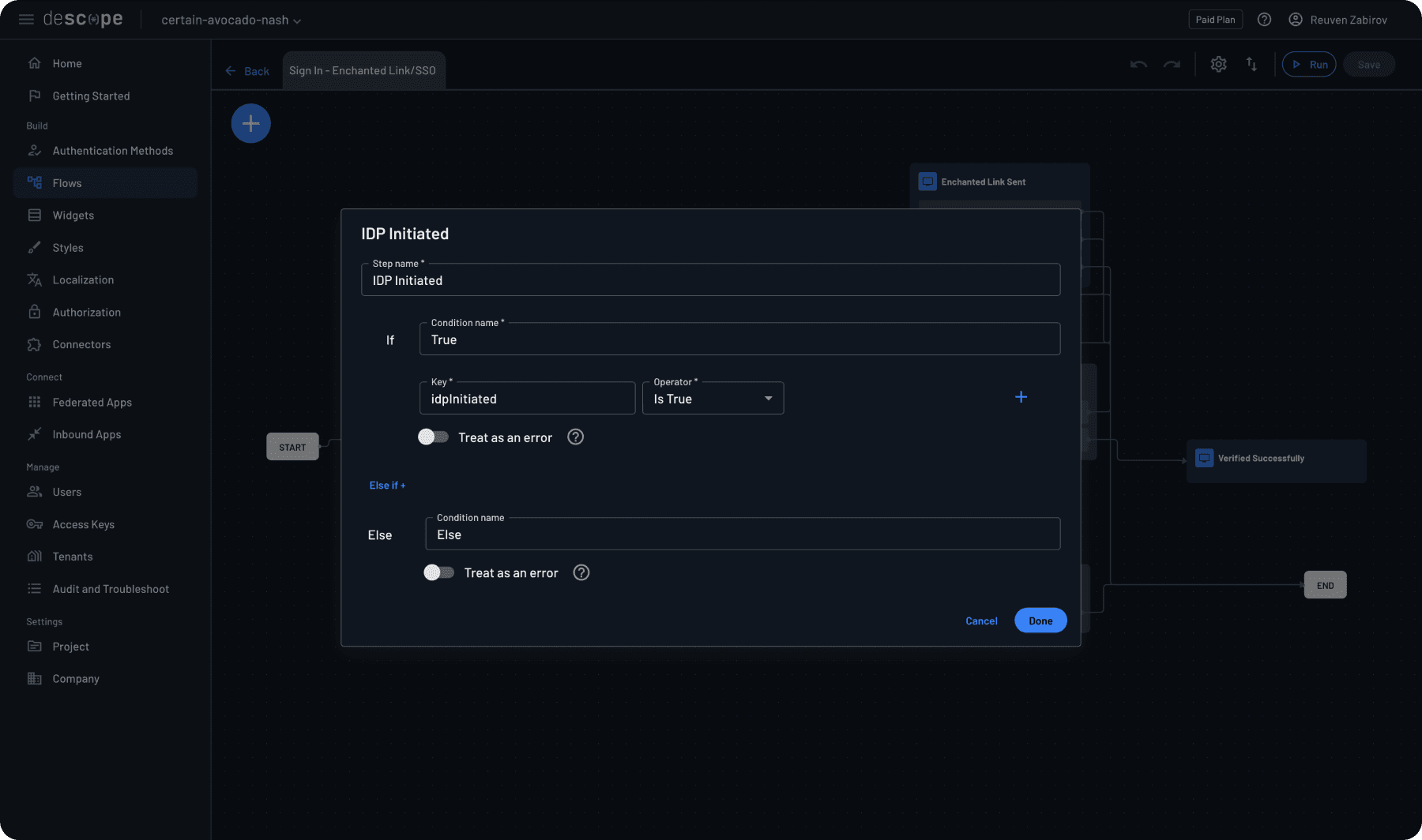 IdP initiated SSO task description