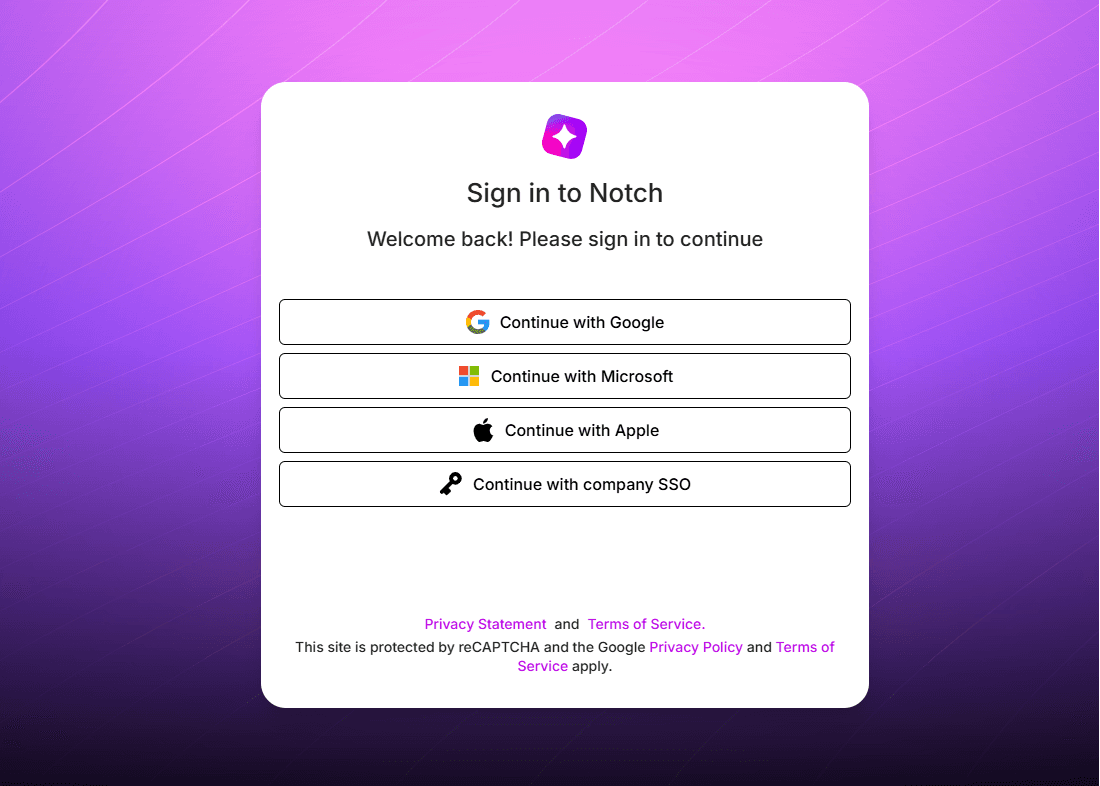 Notch Login Screen