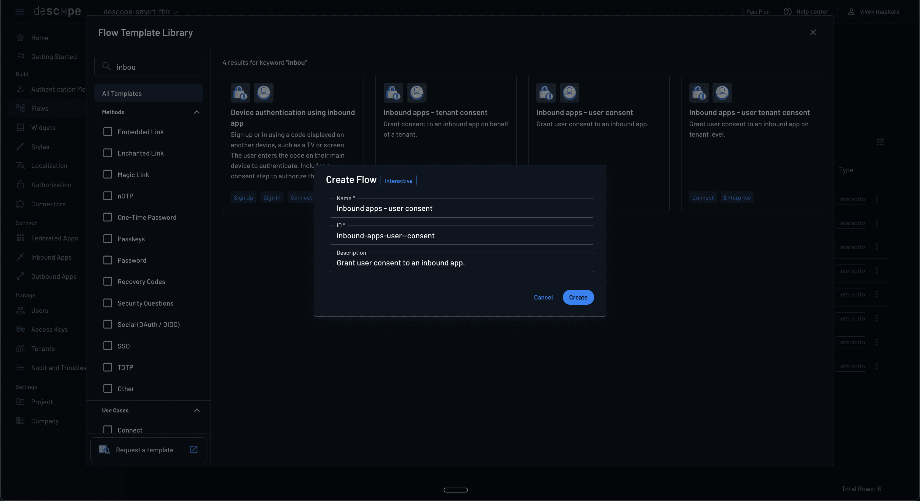 Fig: Creating the user consent flow