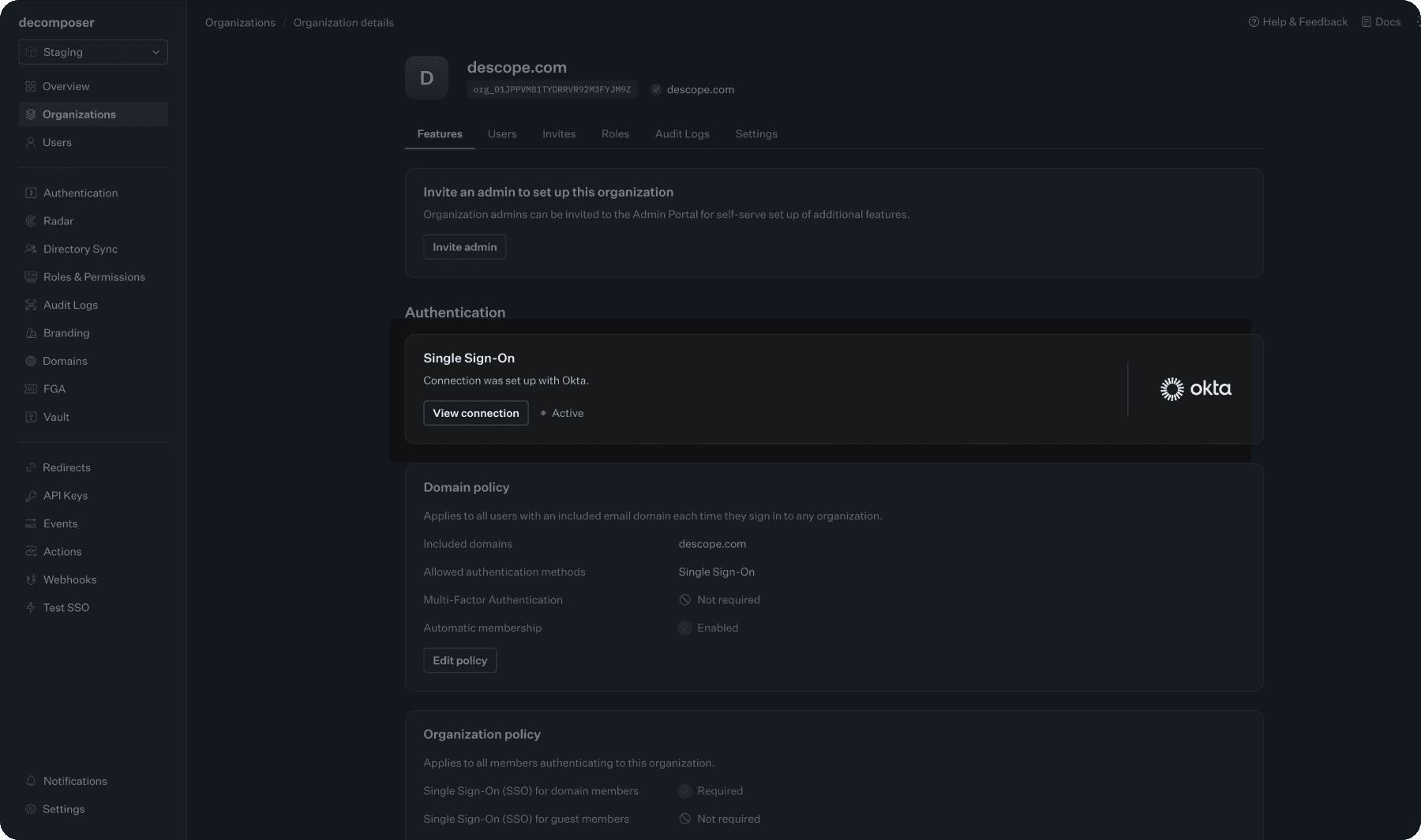 Fig: Selecting the "View connection" button