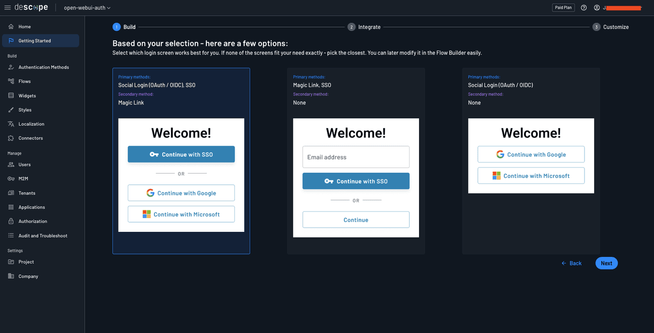 Fig: Choosing the login screen to use in the app