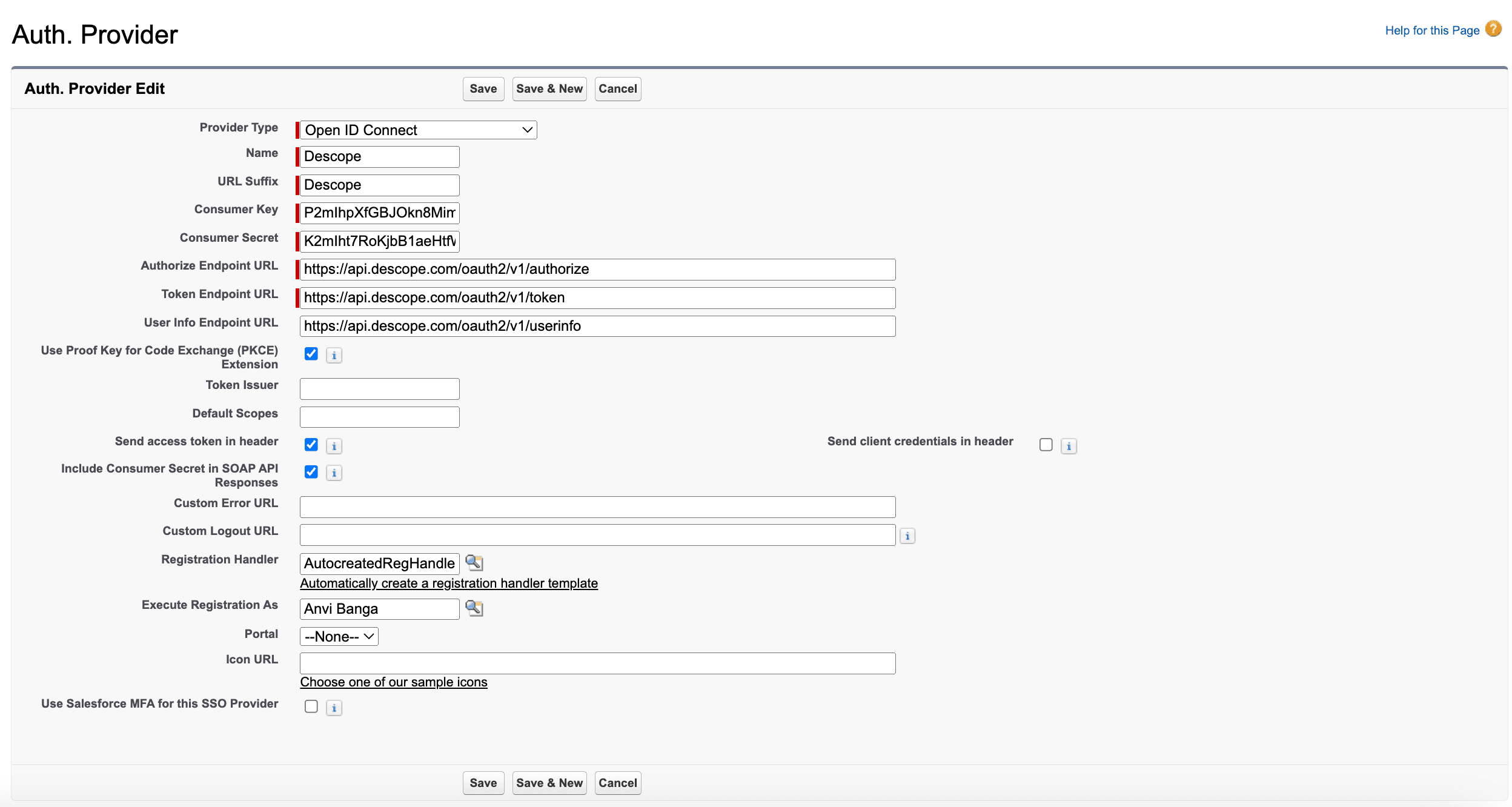 Fig: Setting up the auth provider