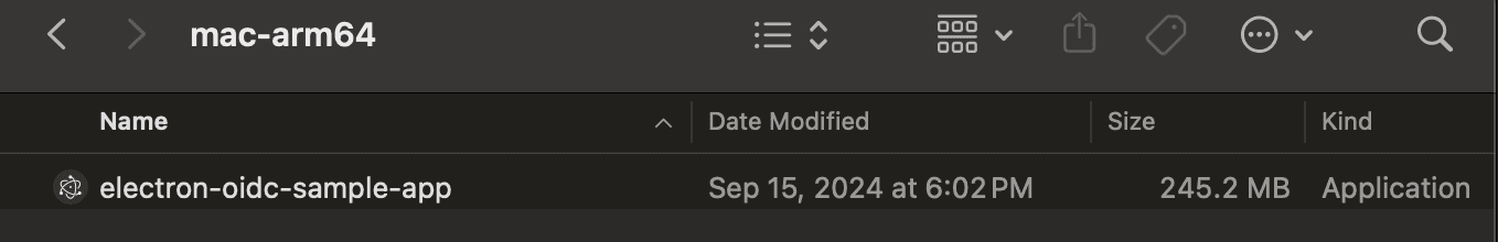 Electron app in folder