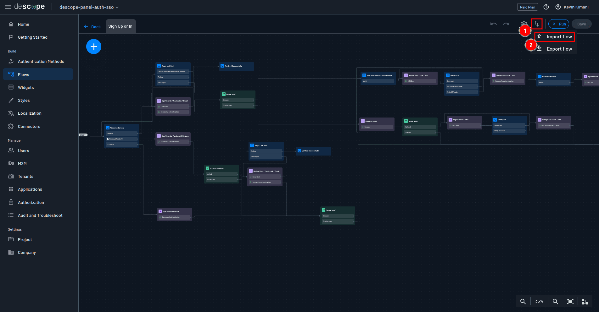 Fig: Importing a flow