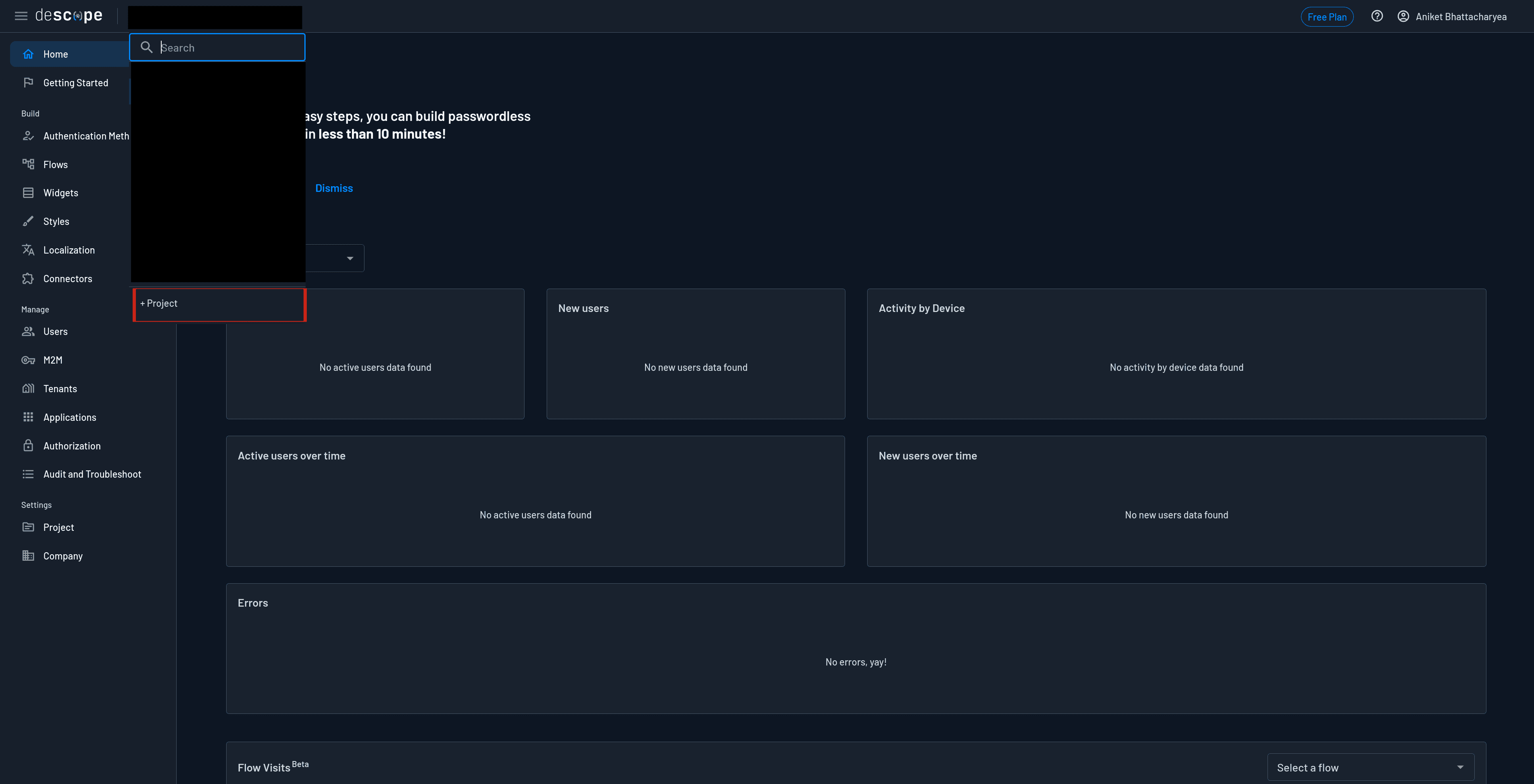 Fig: Creating a new project