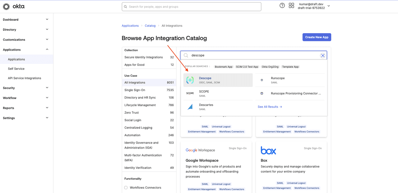 Fig: The Descope app