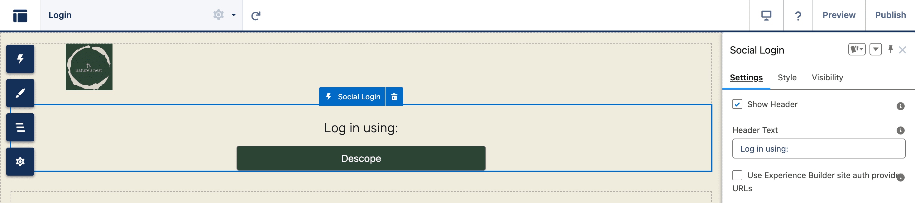 Fig: Customizing within the builder