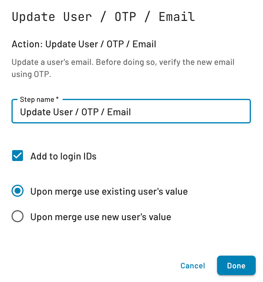 Update User Action Block