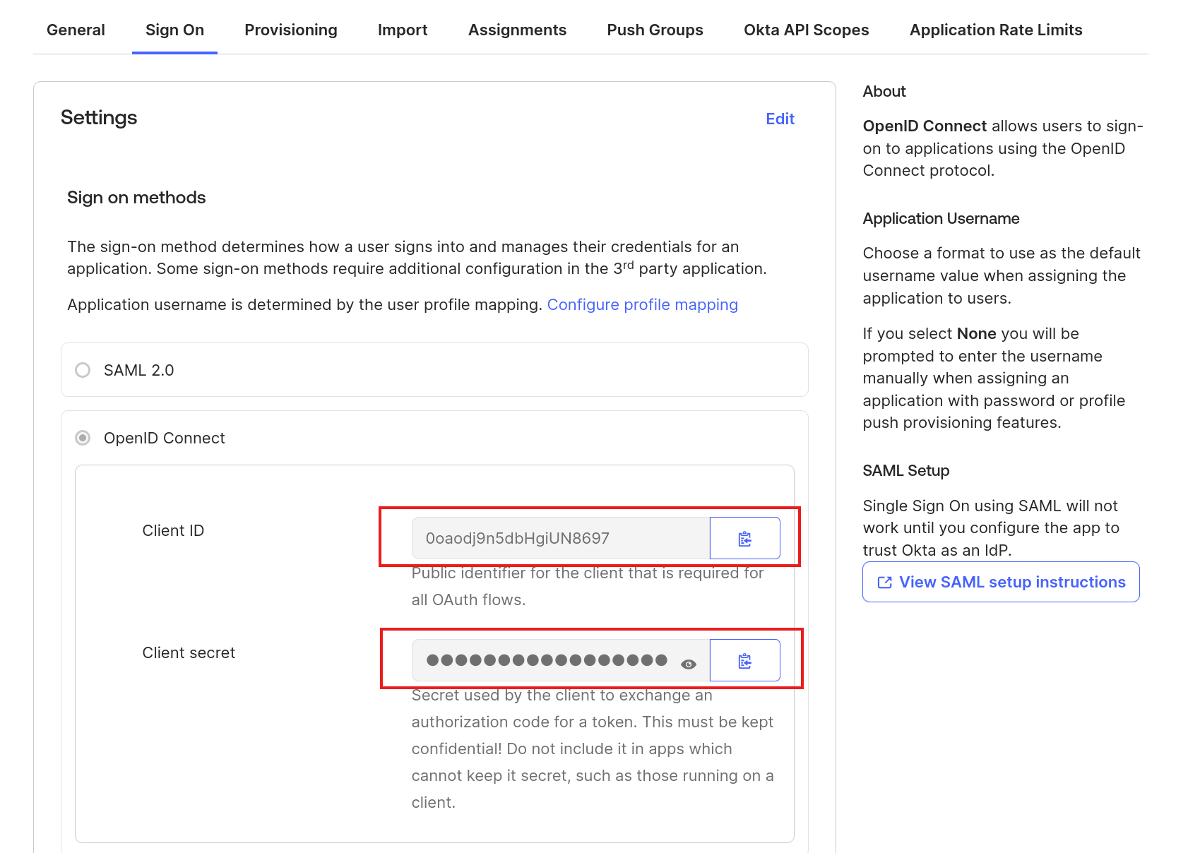 Fig: The sign-on details