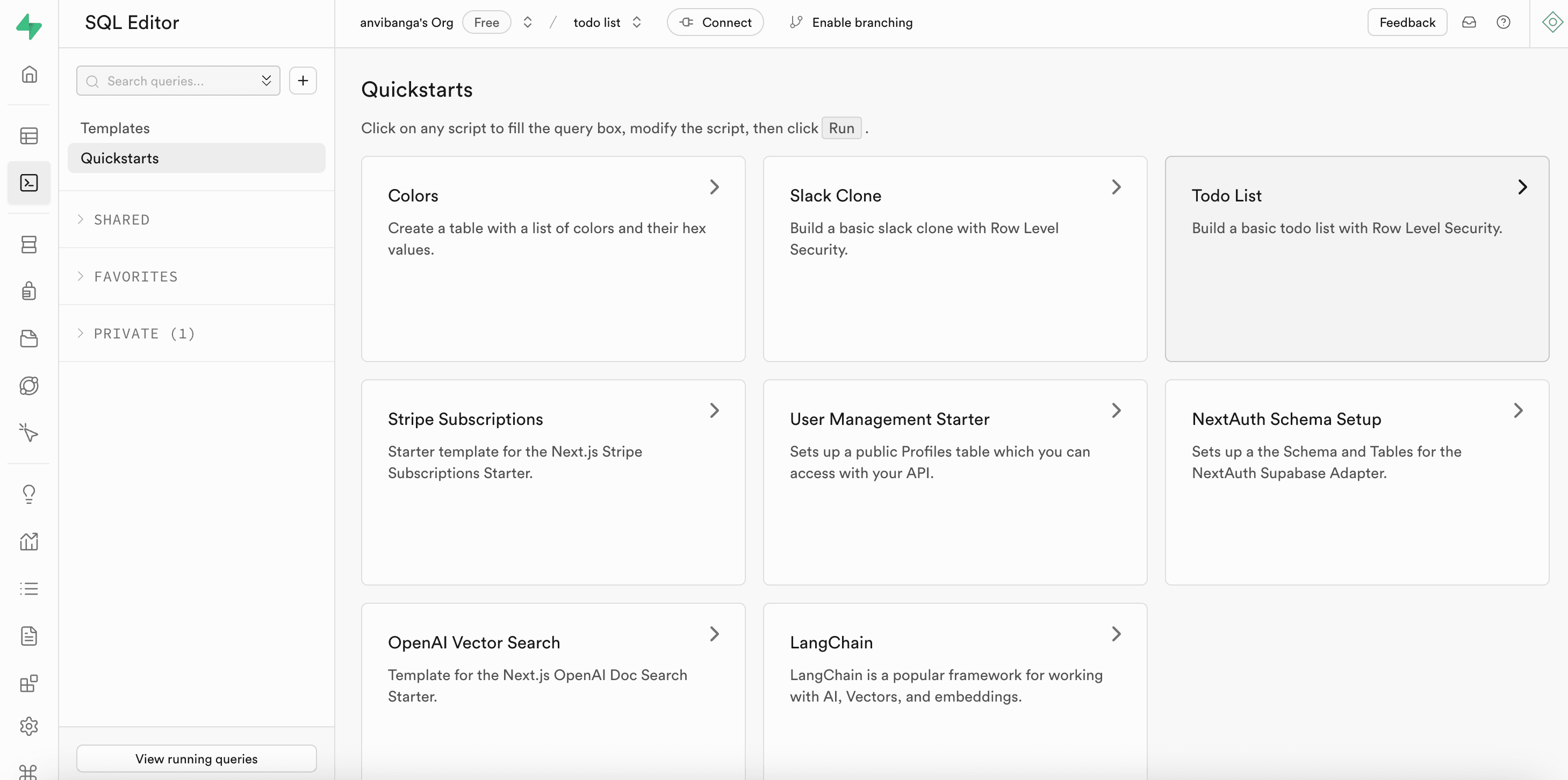 Fig: Supabase Todo List quickstart