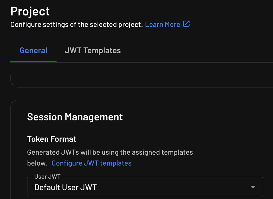 Fig: User JWT selection